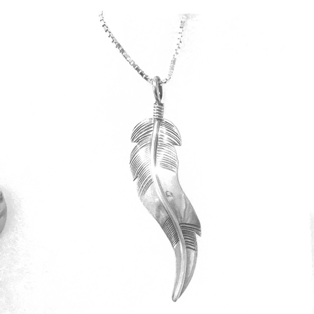 Sterling Silver feather pendant